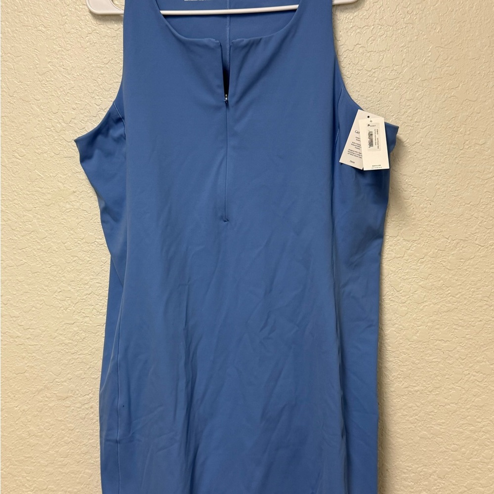 NWT SPANX Cornflower Blue Zip Front Racerback Dress Size 2X - Picture 7 of 12